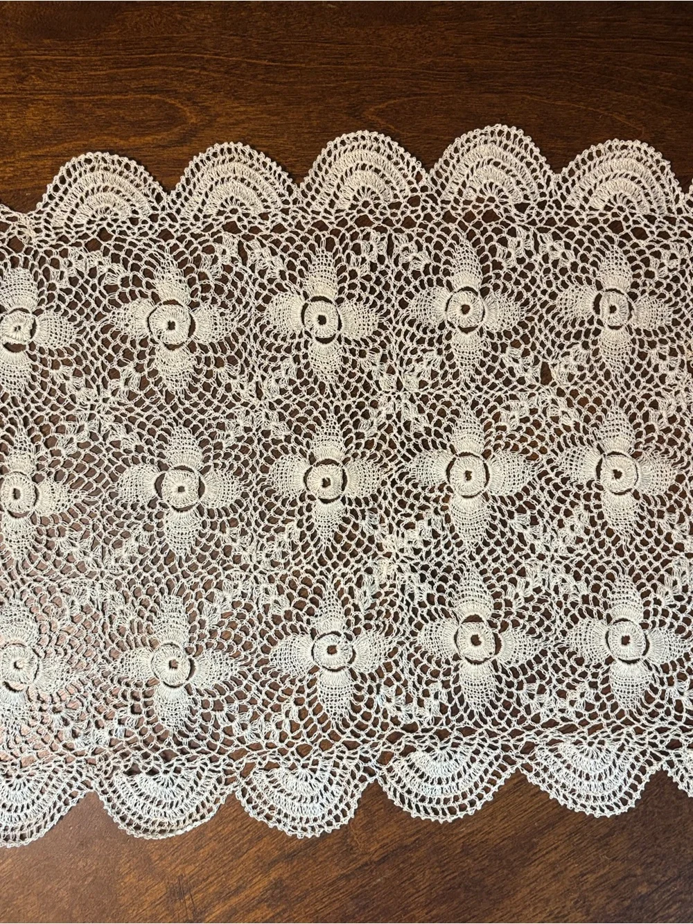 Handmade Crochet Lace Table Runner in Ivory